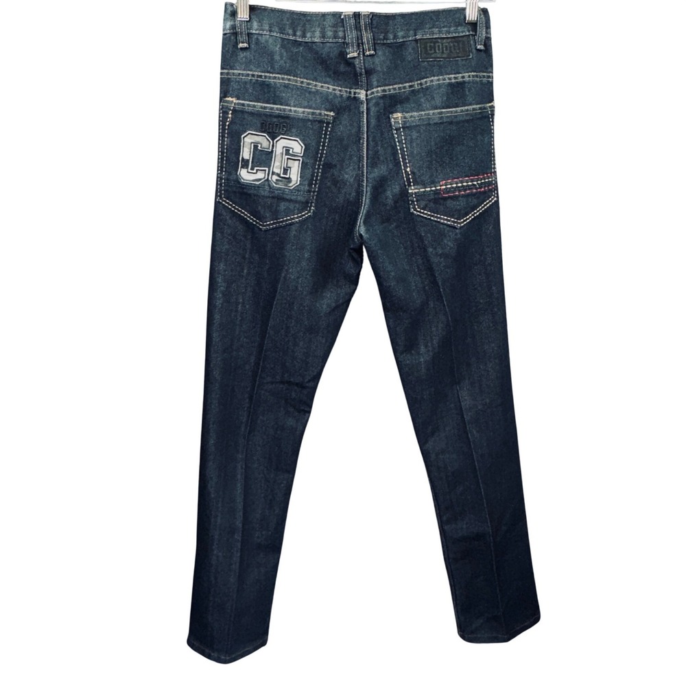 Coogi Jeans Mens 32x34 Dark Wash Blue Excellent Embroidered Camo CG Logo Denim
